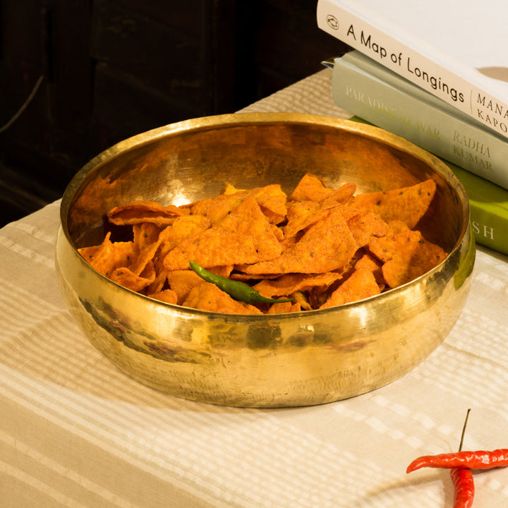 Brass Urli / Nacho Bowl – Handmade Brass Bowl for Snacks