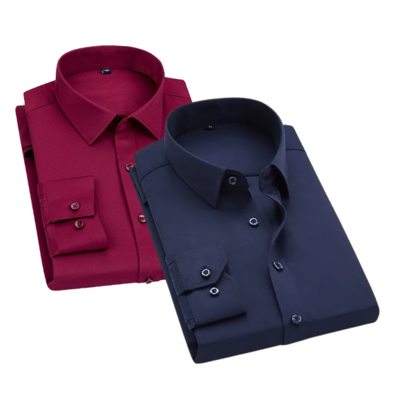 Combo of 2 Cotton Shirt for Man ( Red and Navy Blue )