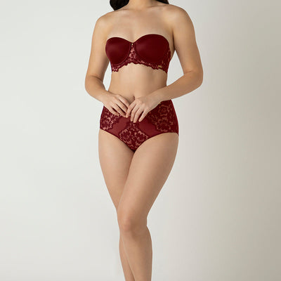 Femme Lace Padded Wired Multiway Bra - Biking Red