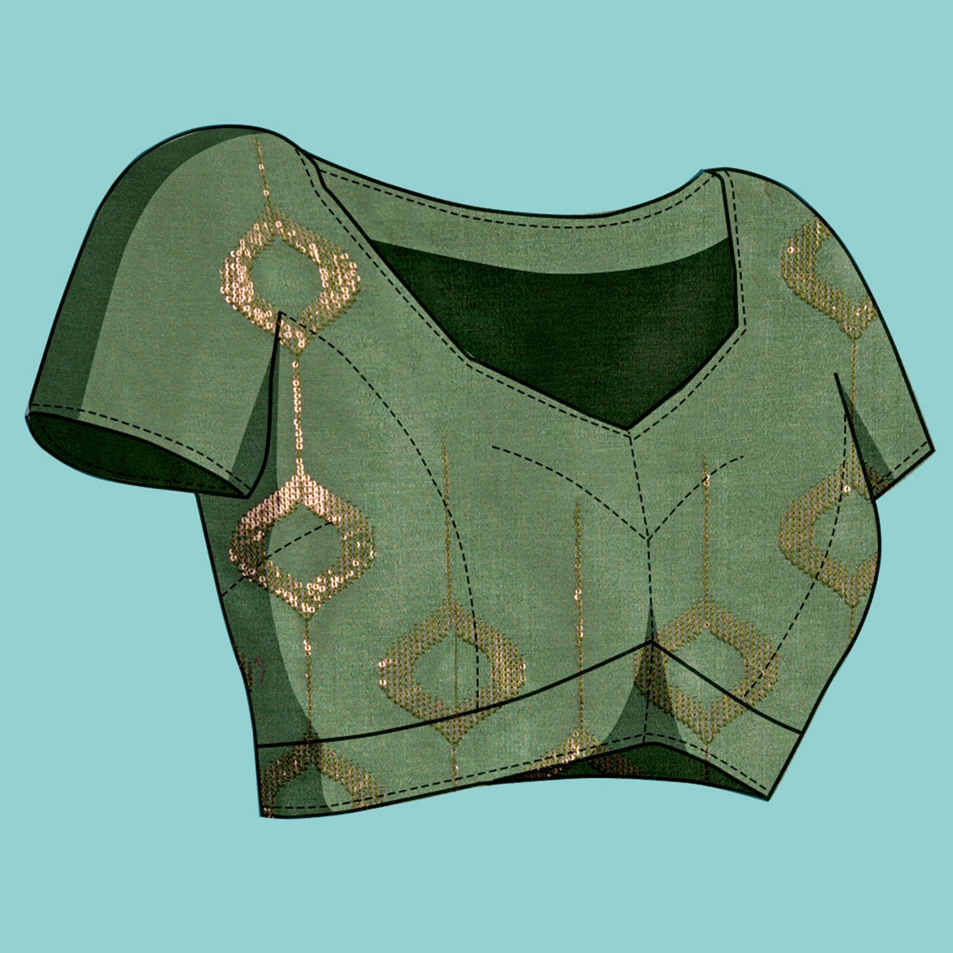 green-sequin-embroidered-georgette-saree