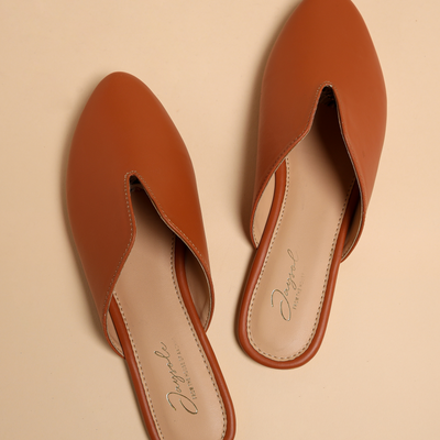 Coconut Shell Leather Mules