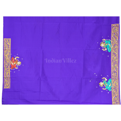 Blue Doli Barat With Nartaki Theme Pattachitra Saree