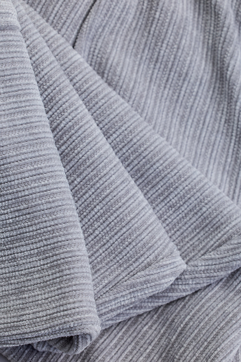 Light Grey Corduroy Relaxed Fit Trousers