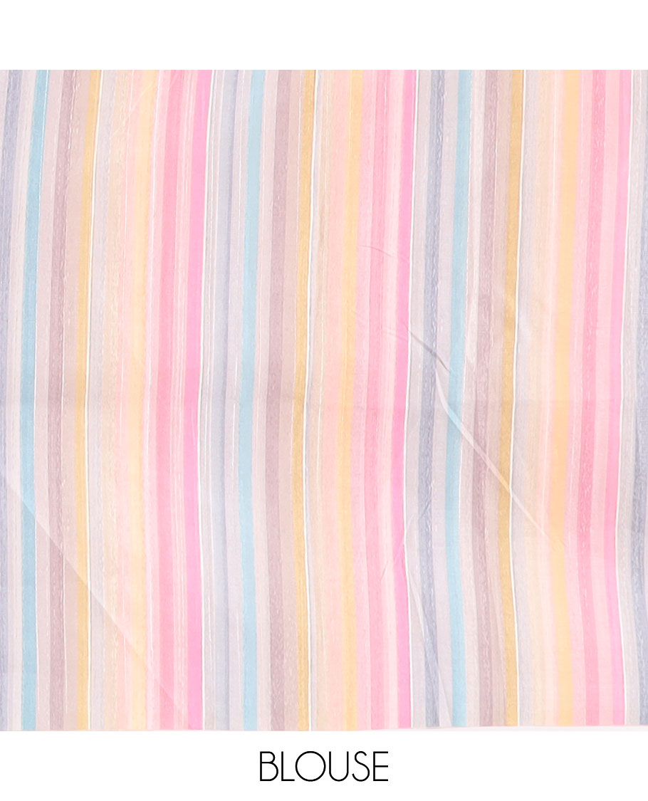 Grey semi-banaras tussar saree with contrast striped border & multi-colored striped pallu