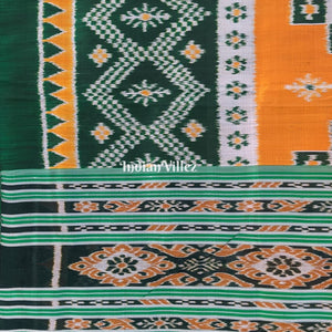 Golden Bottle Green Body Pasapali Tarabali Contemporary Silk Saree