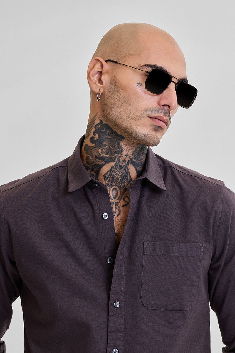 Dark Brown Slim Fit Shirt