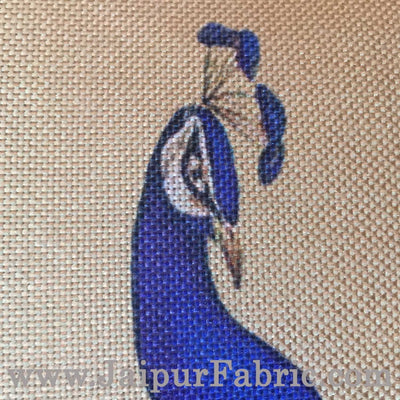 Jute Cushion Cover Digital Peacocks