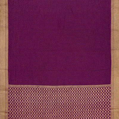 Purple Mysore Crepe Silk Saree With Floral Zari Motifs