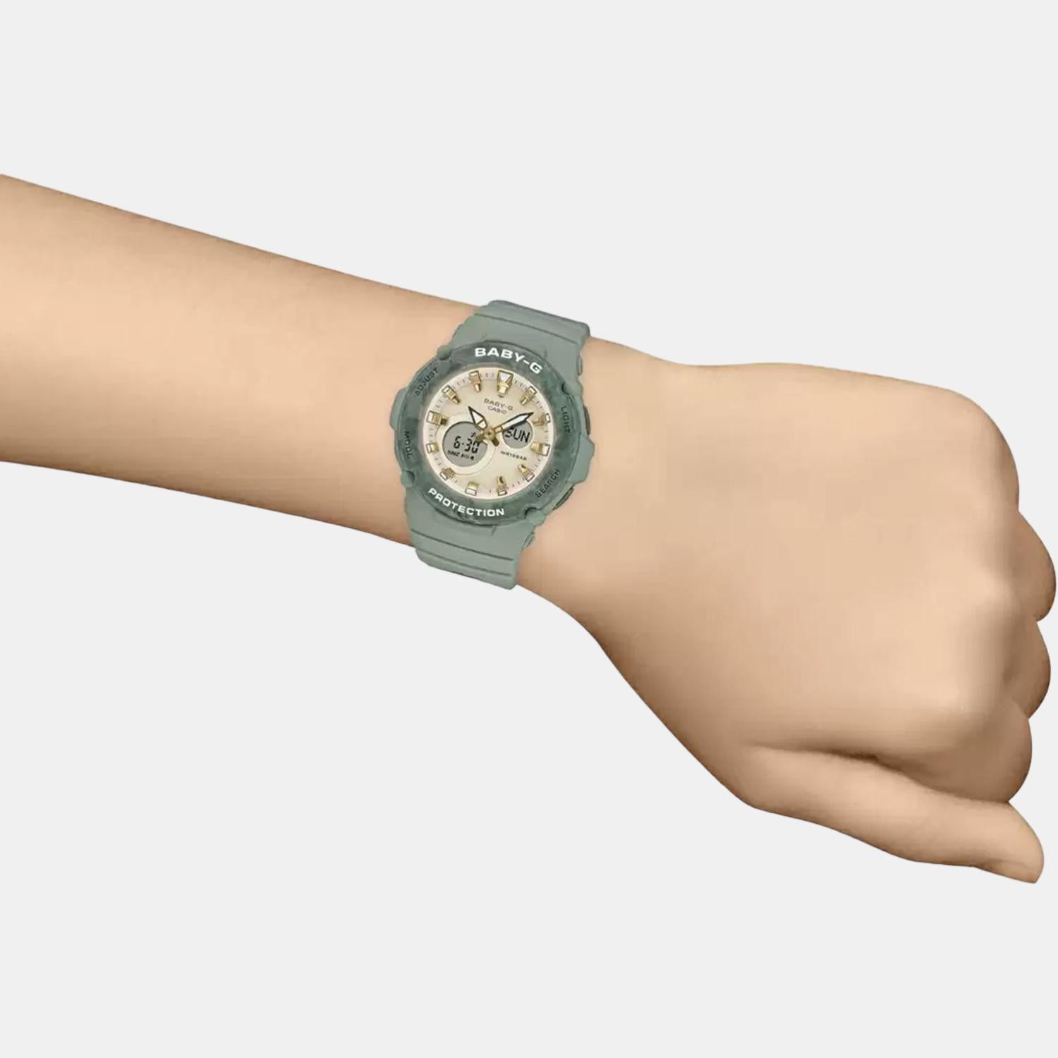 Baby-G Women Quartz Beige Dial Analog-Digital Resin Watch BX196