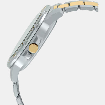 Enticer Men Quartz Yellow Dial Analog Stainless Steel Watch A1736