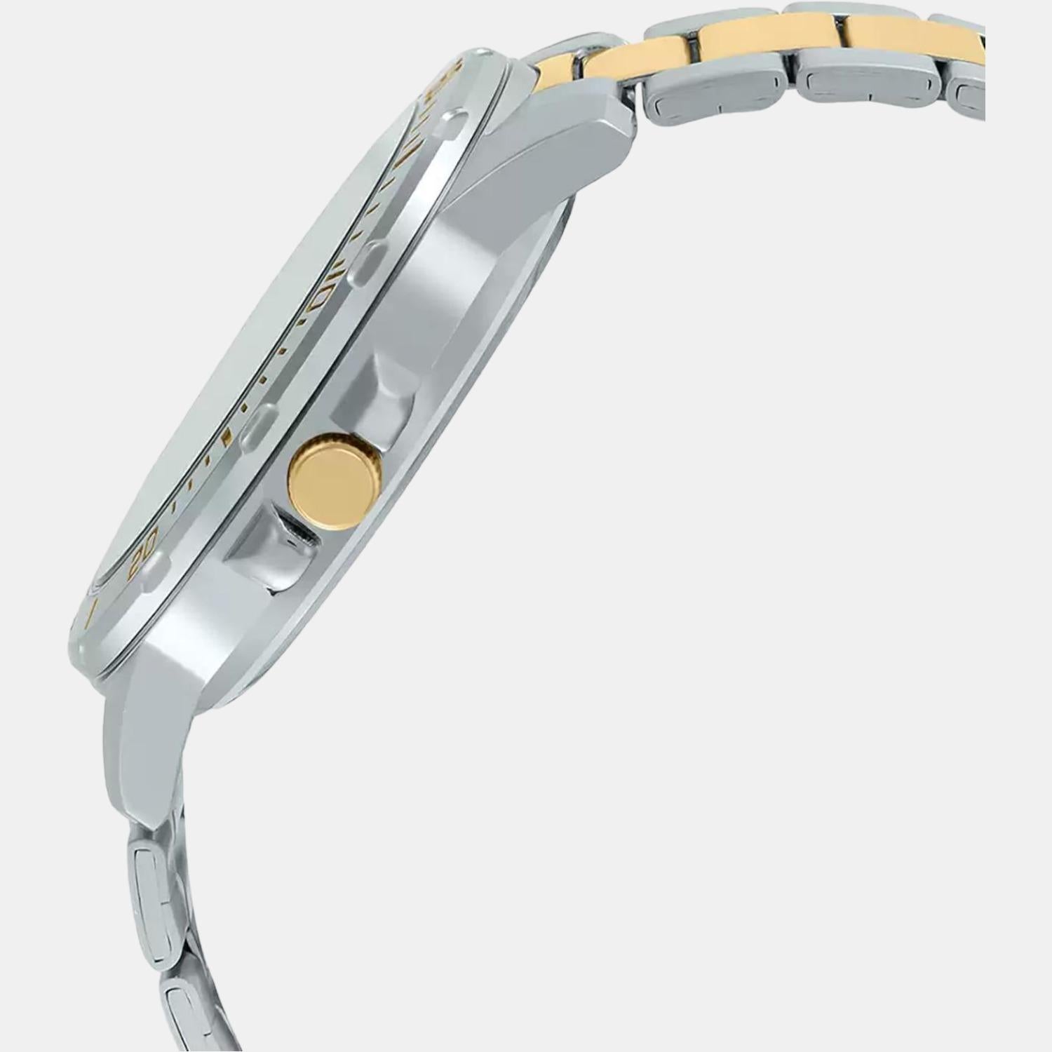 Enticer Men Quartz Yellow Dial Analog Stainless Steel Watch A1736
