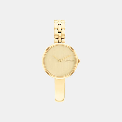 Bangled Women Quartz Champagne Dial Analog Stainless Steel Watch 25200279