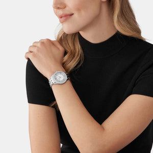 Harlowe Women Quartz White Dial Analog Stainless Steel Watch MK4708
