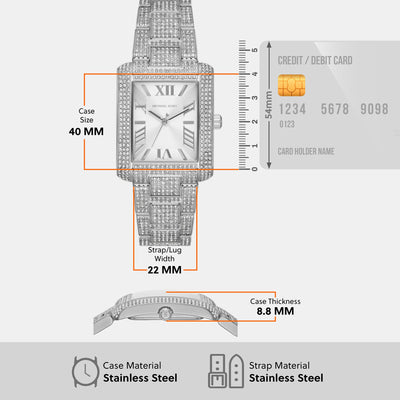 Emery Women Quartz White Dial Analog Stainless Steel Watch MK4648