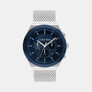 Ck Fearless Men Quartz Blue Dial Chronograph Mesh Watch 25200305