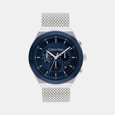 Ck Fearless Men Quartz Blue Dial Chronograph Mesh Watch 25200305
