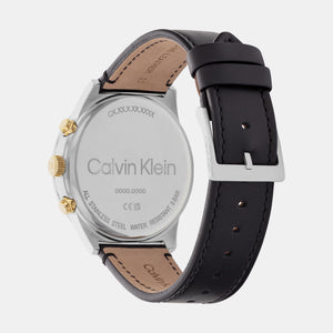 Ck Impressive Men Quartz White Dial Chronograph Leather Watch 25200299