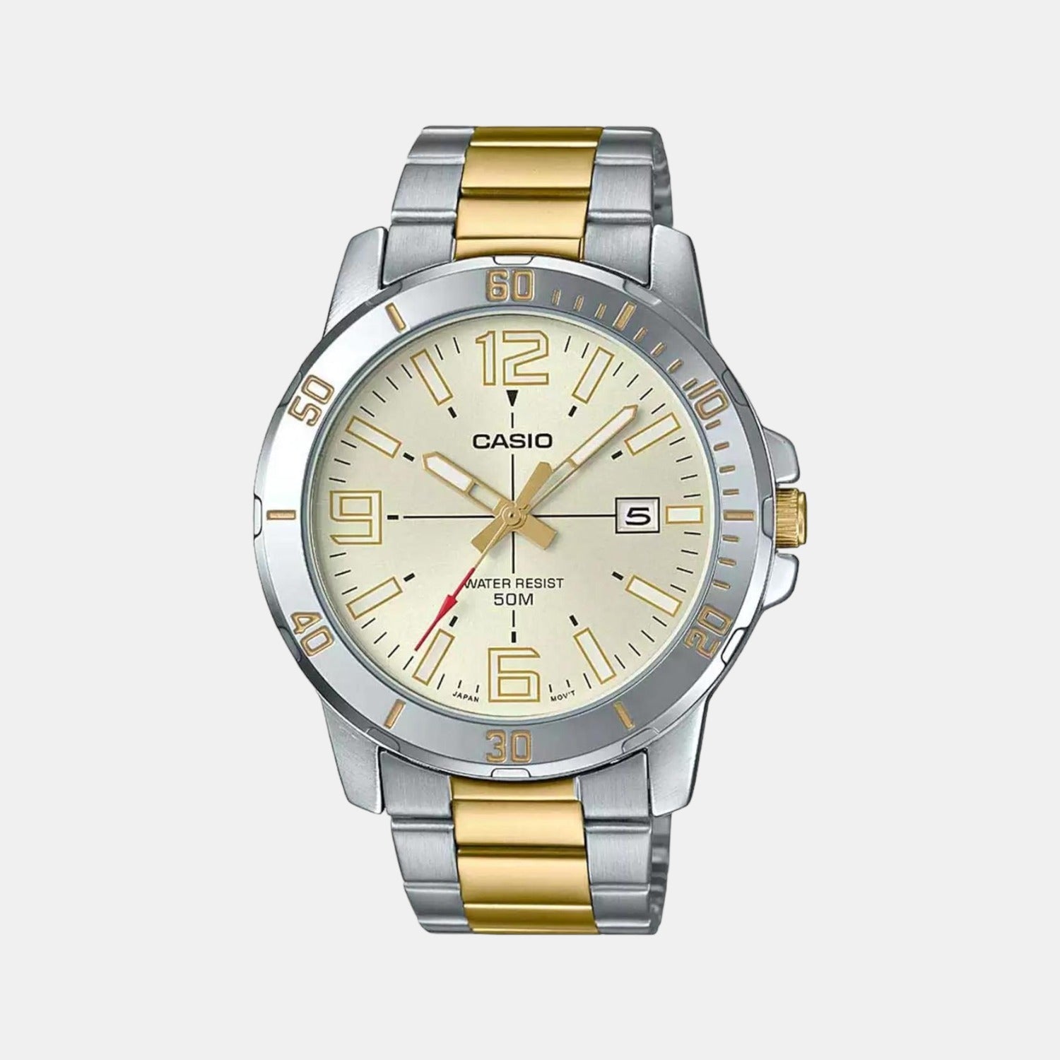 Enticer Men Quartz Yellow Dial Analog Stainless Steel Watch A1736