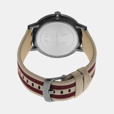 Cayde Men Quartz White Dial Analog Fabric Watch AX2759