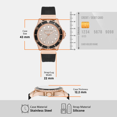 Everest Women Quartz Rose Gold Dial Analog Silicone Watch MK7358