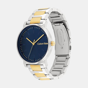 Ck Slate Men Quartz Blue Dial Analog Stainless Steel Watch 25200258