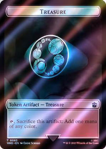 Alien Angel Token (43) // Treasure Token (63) [Universes Beyond: Doctor Who: Tokens] [Surge Foil]