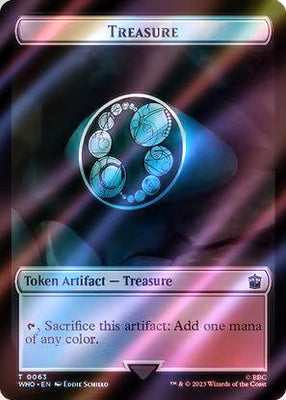 Alien Angel Token (43) // Treasure Token (63) [Universes Beyond: Doctor Who: Tokens] [Surge Foil]