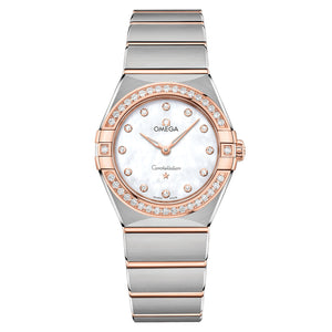 Omega Constellation Quartz Diamonds White Dial Women 28MM