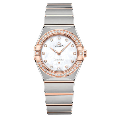Omega Constellation Quartz Diamonds White Dial Women 28MM