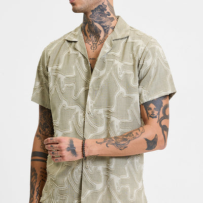 Sage Abstract Box Fit Shirt
