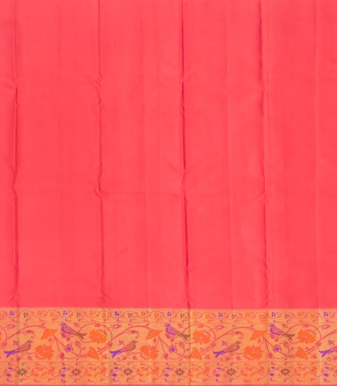 Pink Handloom Kanchipuram Silk Saree With Triangle Motifs