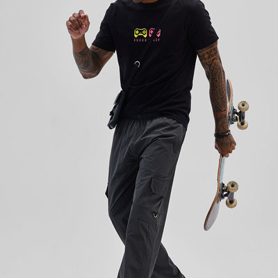 Charcoal Grey Relaxed Fit Parachute Pants