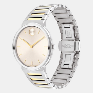 Bold Men Quartz Beige Dial Analog Stainless Steel Watch 3601075