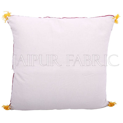 Maroon Color with Black Border Block Print Cotton Cushion Cover
