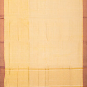 Sandal Handloom Mangalagiri Cotton Saree With Pink Zari Border