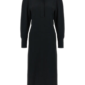 Victoria Beckham Long Sleeve Polo Collar Midi Dress