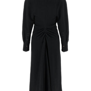 Victoria Beckham Long Sleeve Polo Collar Midi Dress