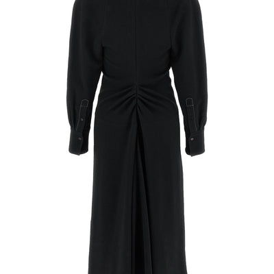Victoria Beckham Long Sleeve Polo Collar Midi Dress