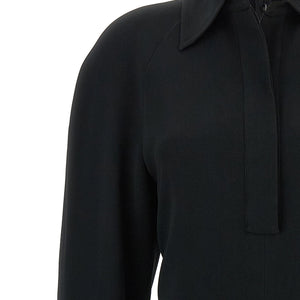 Victoria Beckham Long Sleeve Polo Collar Midi Dress
