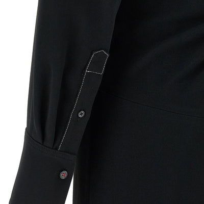 Victoria Beckham Long Sleeve Polo Collar Midi Dress