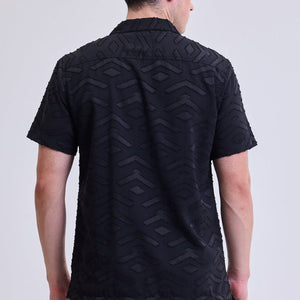 Black Geometric Box Fit Shirt