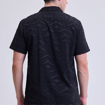 Black Geometric Box Fit Shirt