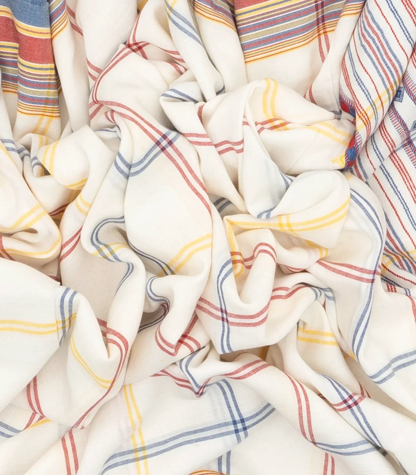 White Handloom Bhujodi Cotton Saree With Checks