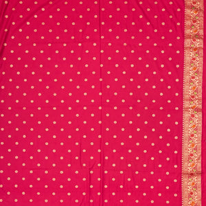 Hot Pink Woven Blended Dupion Saree With Konia Butta Motifs