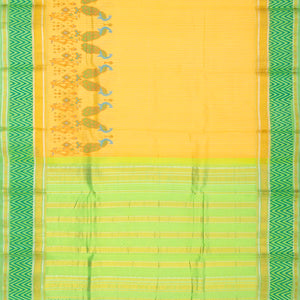 Sandal Handloom Chirala Silk Cotton Saree With Peacock Motifs