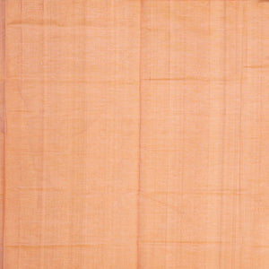 Peach Handloom Silk Cotton Saree With Peacock Corner Buttas