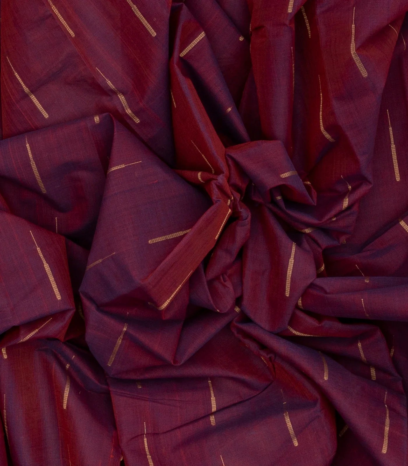 Magenta Handloom Kanchi Cotton Saree With Raindrop Buttas