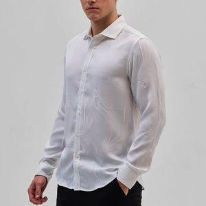 White Self-Design Shirt