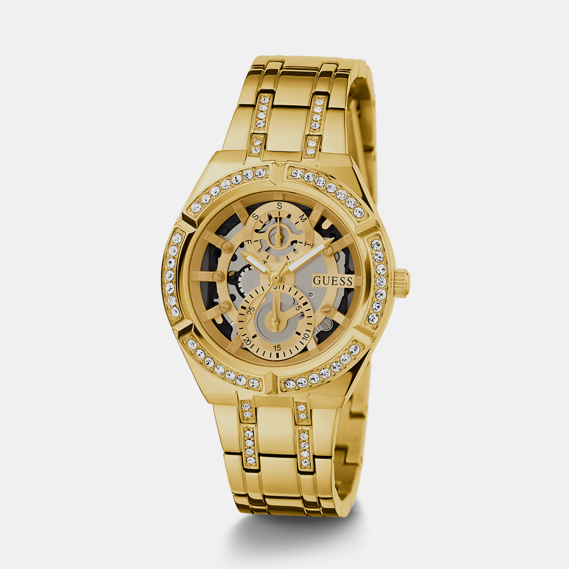 Allara Women Quartz Gold Dial Chronograph Stainless Steel Watch GW0604L2