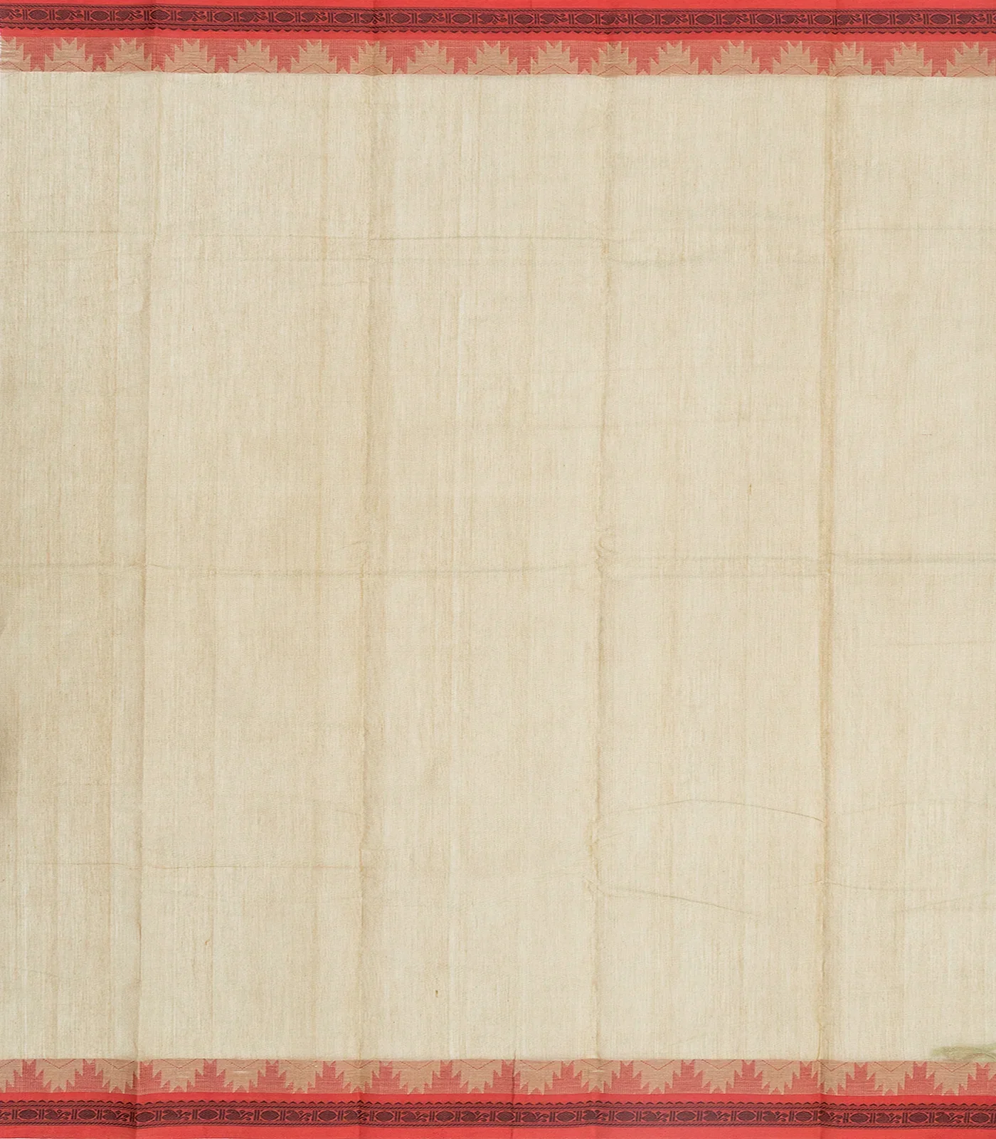 Taupe Handloom Kanchi Cotton Saree With Diamond Buttas